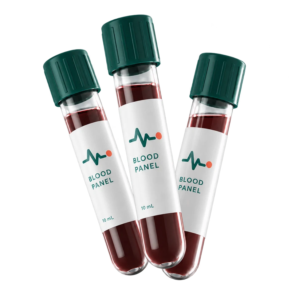 Three Health Panel blood collection tubes